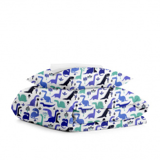 Подростковый комплект на резинке COSAS BLUE DINO CS1 Ранфорс 155х215 см