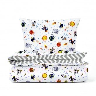 Підлітковий комплект без простирадла COSAS ASTRONAUT Ранфорс 155х215 см Білий