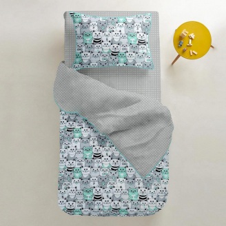 Дитяче простирадло COSAS GREY DOTS CS1 Ранфорс 60х120х12 см Сірий