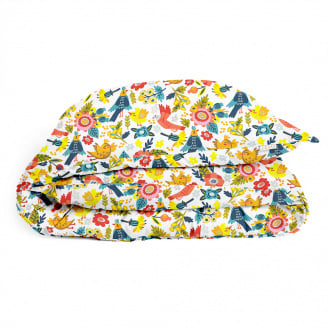 Півтораспальний підодіяльник 160х220 см FAIRY BIRDS COSAS Помаранчевий