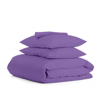 Сімейний комплект на резинці COSAS LIGHT PLUM Ранфорс 2х160х220 см Орхідея