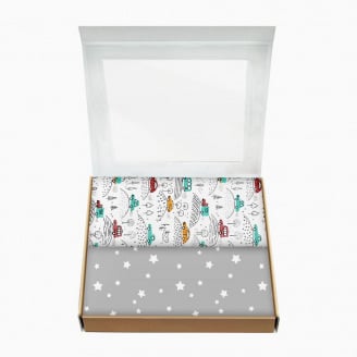 Набор пеленок COSAS G&R CARS Бязь 80х100 см 2 шт Серый