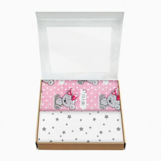 Набір пелюшок COSAS GIRL BEAR CS1 Бязь 80х100 см 2 шт Білий