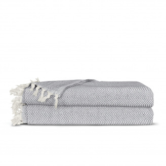 Плед бавовняний COSAS TWISTY 200х230 см CS1 Сірий