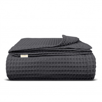 Плед-покривало вафельне COSAS 200х220 см Lava Greek Waffle Антрацит