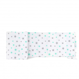 Бортики на ліжечко COSAS MINT STARSFALL Ранфорс 30х180 см М'ятний