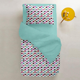 Півтораспальна підковдра COSAS LOVE Ранфорс 160х220 см Бірюзовий