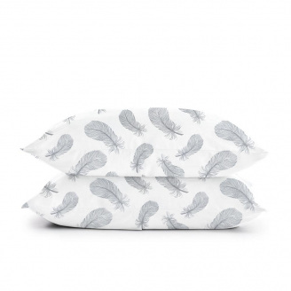 Набір наволочок COSAS GRAY FEATHER 50х70 см Білий/сірий