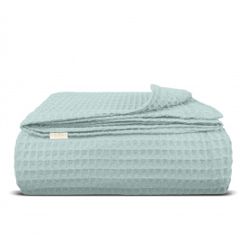 Плед-покрывало вафельное COSAS 200х220 см Wave Greek Waffle Лазурный