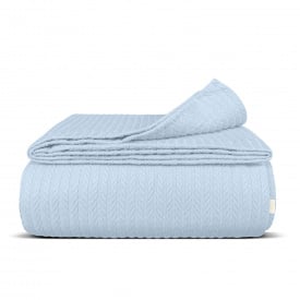 Плед-покривало косичка COSAS 200х220 см Cloud Knitted Braid Небесний