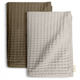 Вафельні рушники COSAS Dusty Greek Waffle Шоколадно-пісочний 2 шт