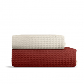 Вафельные полотенца COSAS Ruby Greek Waffle CS1 2 шт Бежевый/красный