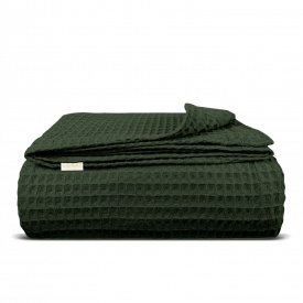 Плед-покривало вафельне COSAS 230х240 см Forest Greek Waffle Зелений