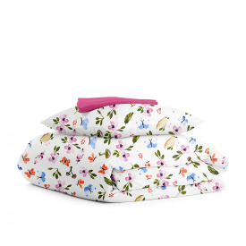 Підліткова постіль з простирадлом на гумці COSAS Happy Birds 160х220 см Різнокольоровий