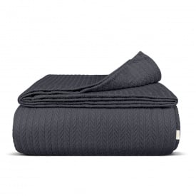 Плед-покрывало косичка COSAS 160х230 см Beluga Knitted Braid Антрацит