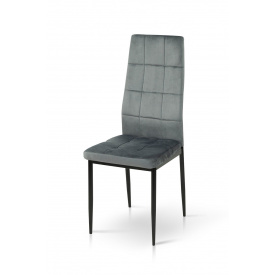 Кухонний стілець Айс на чорних ніжках велюр сірий