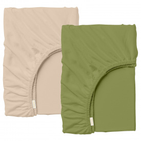 Набор Простыня на резинке 160х200 см 2 шт MOSS Cosas Бежево-зеленый