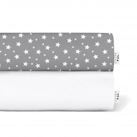 Набір простирадла на резинці COSAS W&G STARFALL Ранфорс 60х120х12 см 2 шт Білий/Сірий