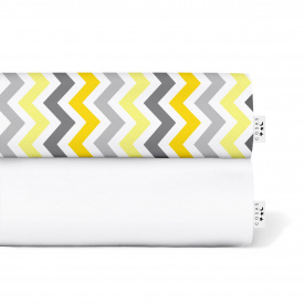 Набір простирадла на резинці COSAS G&Y ZIGZAG Ранфорс 60х120х12 см 2 шт Білий/Різнокольоровий