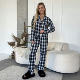 Пижама женская COSAS Scottish L-XL Черно-белый (188Scottish_black_white_ML)