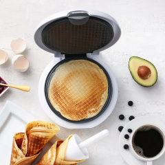 Вафельниця для тонких вафель + конус для ріжків MAGIO МG-398 White Кобижча