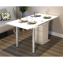 Стол-трансформер обеденный Tobi Sho "Кардамон" с ящиками для кухни, гостиной, студии, 1400х700х750 мм Белый Київ