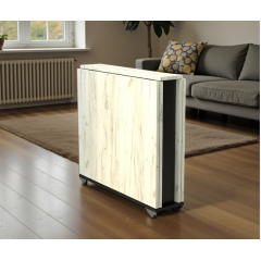 Стол кухонный Tobi Sho "Диалог" раскладной на колесах для кухни, гостиной, офиса, 800х2750х730 мм Дуб крафт белый Куйбишеве