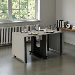 Стол кухонный Tobi Sho "Диалог" раскладной на колесах для кухни, гостиной, офиса, 800х2750х730 мм Серая лава Київ