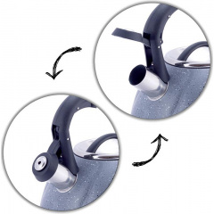 Чайник для плиты Grey Marble из нержавеющей стали 3л Kamille DP262136 Новониколаевка