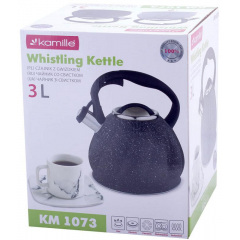 Чайник для плиты Grey Marble из нержавеющей стали 3л Kamille DP262136 Новониколаевка