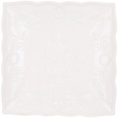 Обідній набір тарілок BonaDi Місто Ажур 31х31 см Білий 2 шт DP231629 Молочанськ