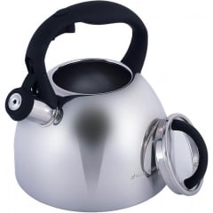 Чайник з нержавіючої сталі зі свистком 2.7 л з чорною ручкою Kamille DP91365 Дубно