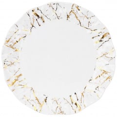 Обеденный набор тарелок BonaDi Мраморная Роскошь 22 см Золотисто-белый 2 шт DP231621 Киев