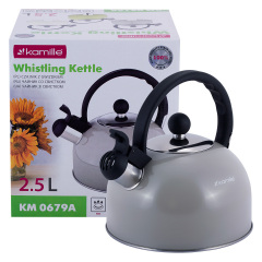 Чайник со свистком серый 2.5л из нержавеющей стали Kamille KL225934 Киев