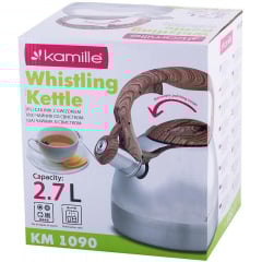Чайник з нержавіючої сталі зі свистком 2.7 л сатин Kamille DP91368 Березне