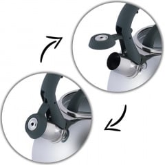 Чайник з нержавіючої сталі зі свистком 2.7 л з сірої ручкою Kamille DP91364 Іршава