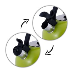 Кухонний green чайник со свистком из нержавеющей стали 2.5л Kamille KL225379 Костополь