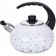 Эмалированый чайник для плиты Triangles из нержавеюшей стали 2,5л Kamille DP262124 Самбор