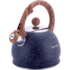 Чайник Marble 2л из нержавеющей стали со свистком черный мрамор Kamille DP112956 Первомайск
