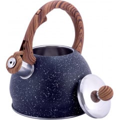 Чайник Marble 2л из нержавеющей стали со свистком черный мрамор Kamille DP112956 Первомайск