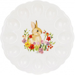 Тарелка-подставка на 12 яиц Bona Bunny in Flowers 31 см Белый DP261438 Цумань