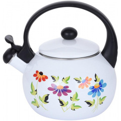 Эмалированый чайник для плиты Flowers из нержавеюшей стали 2,2л Kamille DP262119 Киев