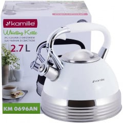 Чайник для плиты из нержавеющей стали 2,7л white Kamille DP262112 Новониколаевка