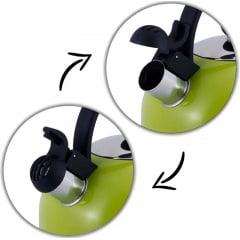 Чайник для плиты Young Leaf из нержавеющей стали 2,5л green Kamille DP262105 Дубно