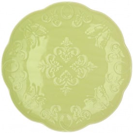 Набір круглих тарілок BonaDi Ceramic Green Butterfly 21 см Салатовий 6 шт DP231001
