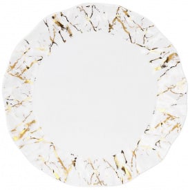 Обеденный набор тарелок BonaDi Мраморная Роскошь 22 см Золотисто-белый 2 шт DP231621