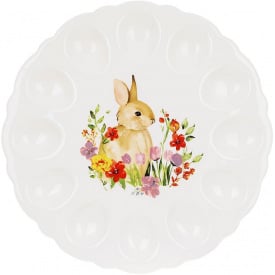 Тарелка-подставка на 12 яиц Bona Bunny in Flowers 31 см Белый DP261438