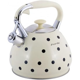 Чайник для плиты из нержавеющей стали 3л Milk in black polka dots Kamille DP262108