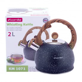 Кухонний чайник зі свистком з нержавіючої сталі та бакелітовою ручкою 2л Kamille KL225650