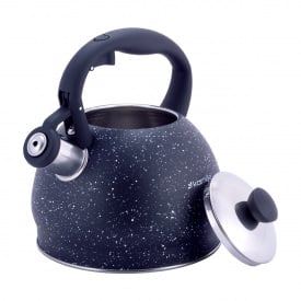 Чайник Black 2л з нержавіючої сталі зі свистком та нейлоновою ручкою для індукції та газу Kamille KL226371
